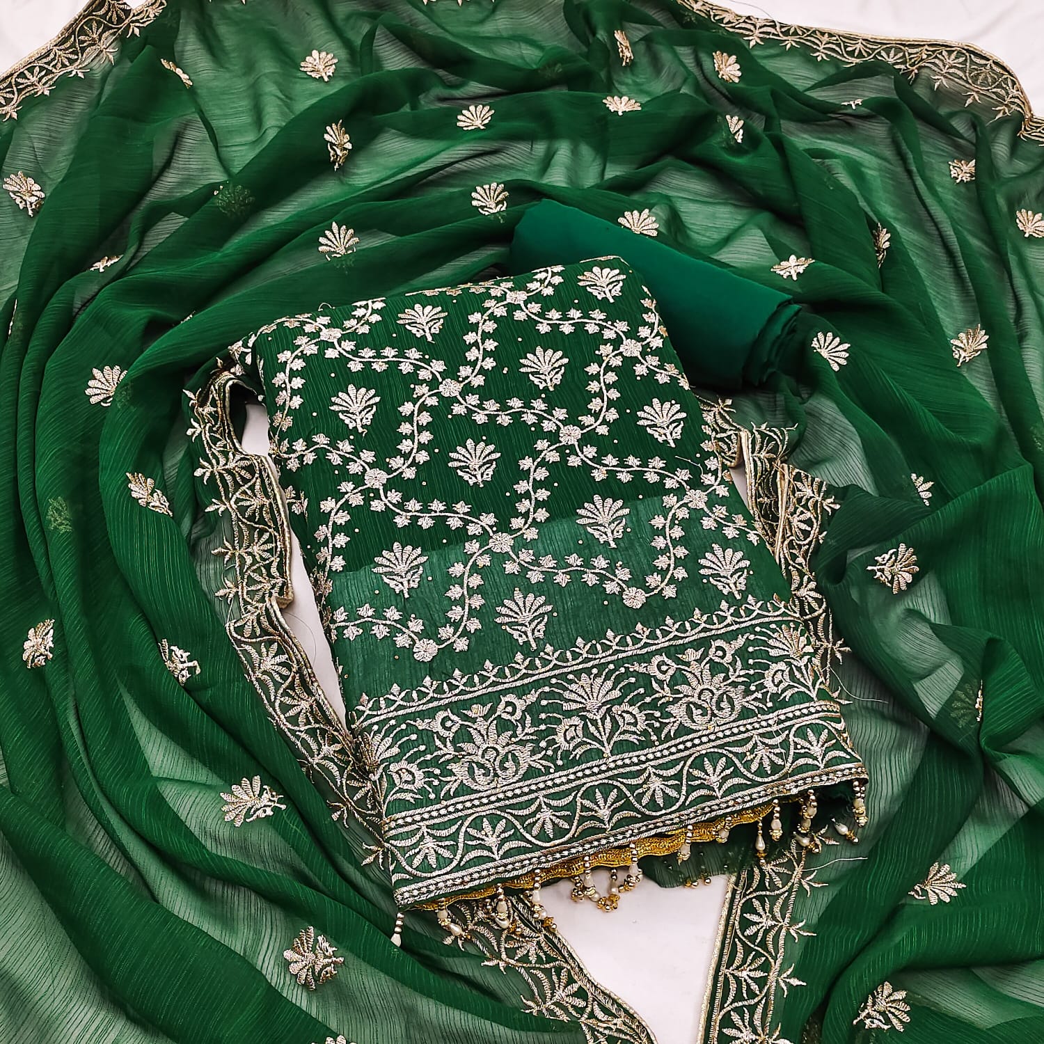 DS Designer Suit Zomato Silk Heavy Non Catalog Dress Material